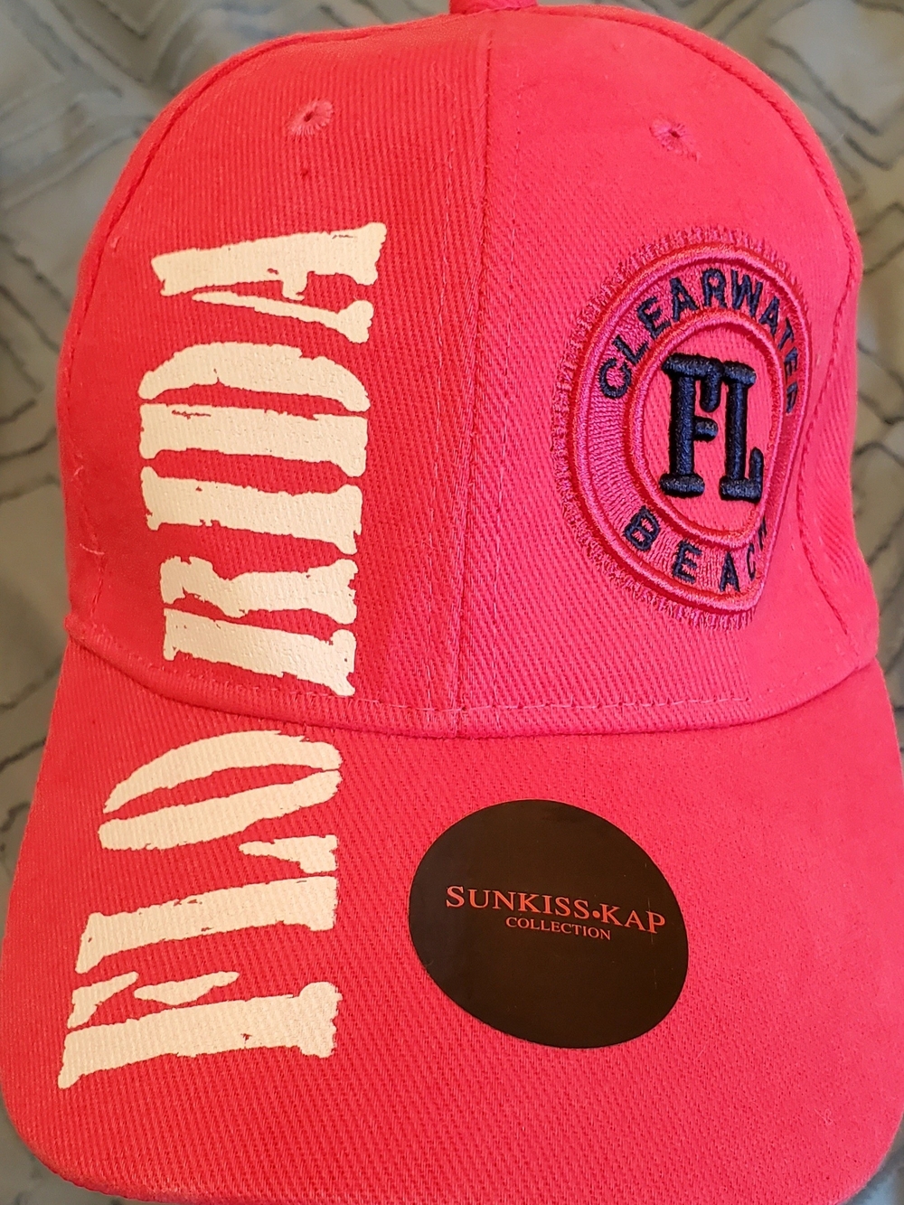 Pink Baseball Cap with Clearwater Beach Patch NWT